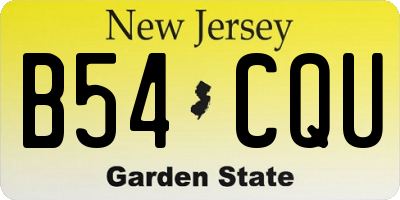 NJ license plate B54CQU