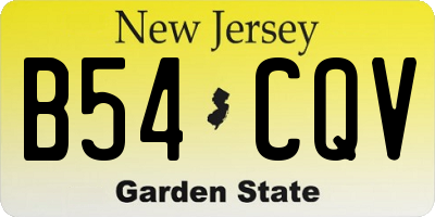 NJ license plate B54CQV