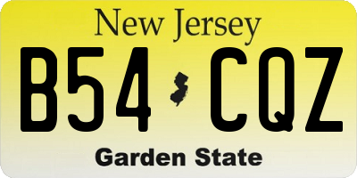 NJ license plate B54CQZ