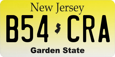 NJ license plate B54CRA