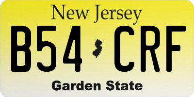 NJ license plate B54CRF