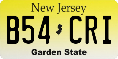 NJ license plate B54CRI