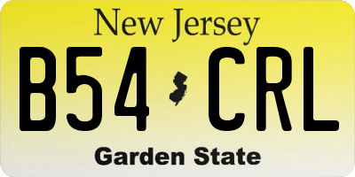 NJ license plate B54CRL