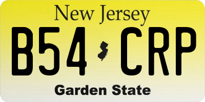 NJ license plate B54CRP