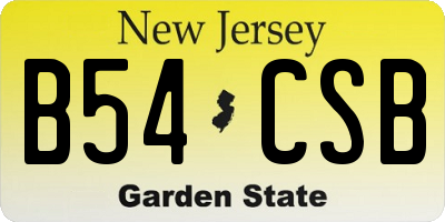 NJ license plate B54CSB