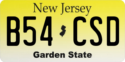 NJ license plate B54CSD