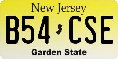 NJ license plate B54CSE