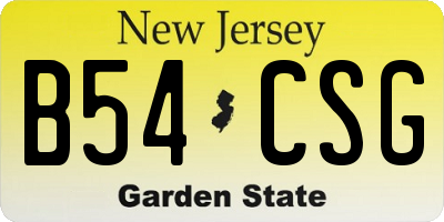 NJ license plate B54CSG