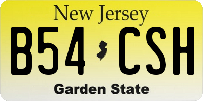 NJ license plate B54CSH