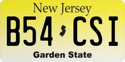 NJ license plate B54CSI