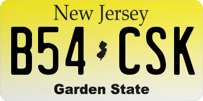 NJ license plate B54CSK