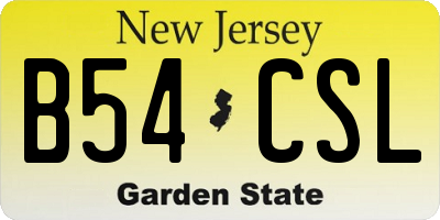 NJ license plate B54CSL