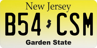 NJ license plate B54CSM