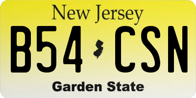 NJ license plate B54CSN