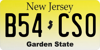 NJ license plate B54CSO
