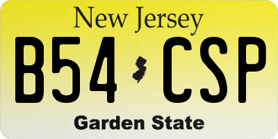 NJ license plate B54CSP