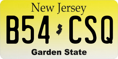 NJ license plate B54CSQ