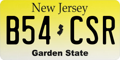 NJ license plate B54CSR