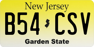 NJ license plate B54CSV