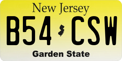 NJ license plate B54CSW