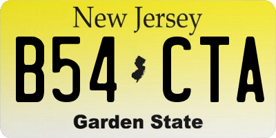 NJ license plate B54CTA