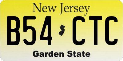 NJ license plate B54CTC