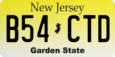 NJ license plate B54CTD