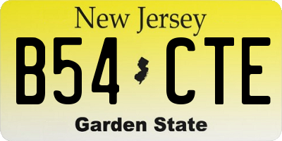 NJ license plate B54CTE
