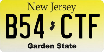 NJ license plate B54CTF