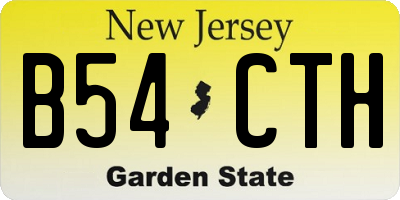 NJ license plate B54CTH