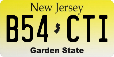 NJ license plate B54CTI