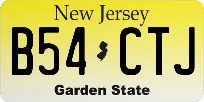 NJ license plate B54CTJ