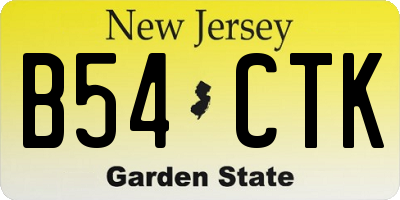 NJ license plate B54CTK