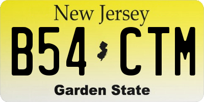 NJ license plate B54CTM