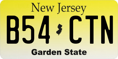 NJ license plate B54CTN