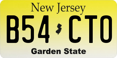 NJ license plate B54CTO