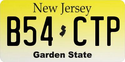 NJ license plate B54CTP