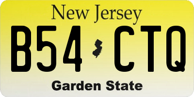 NJ license plate B54CTQ