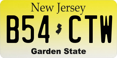 NJ license plate B54CTW