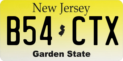 NJ license plate B54CTX