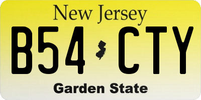 NJ license plate B54CTY