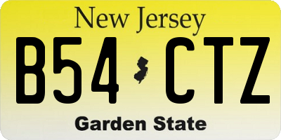 NJ license plate B54CTZ