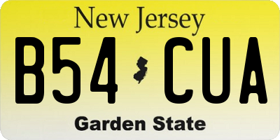NJ license plate B54CUA