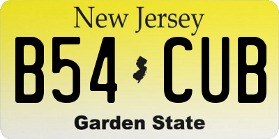 NJ license plate B54CUB