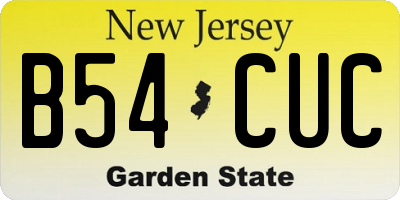 NJ license plate B54CUC