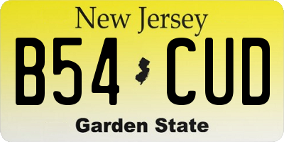 NJ license plate B54CUD