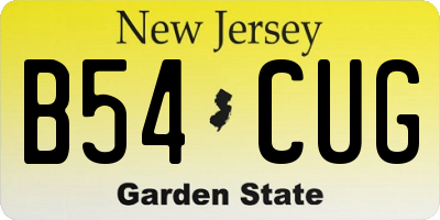 NJ license plate B54CUG