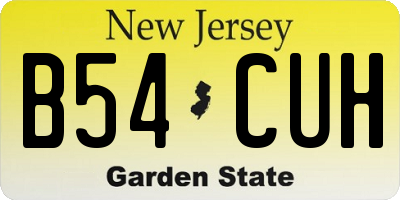 NJ license plate B54CUH