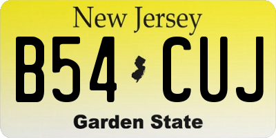 NJ license plate B54CUJ