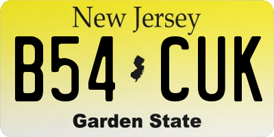 NJ license plate B54CUK